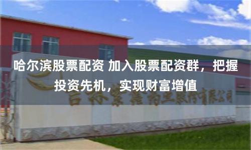 哈尔滨股票配资 加入股票配资群，把握投资先机，实现财富增值