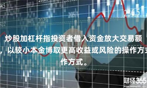 炒股加杠杆指投资者借入资金放大交易额度，以较小本金博取更高收益或风险的操作方式。